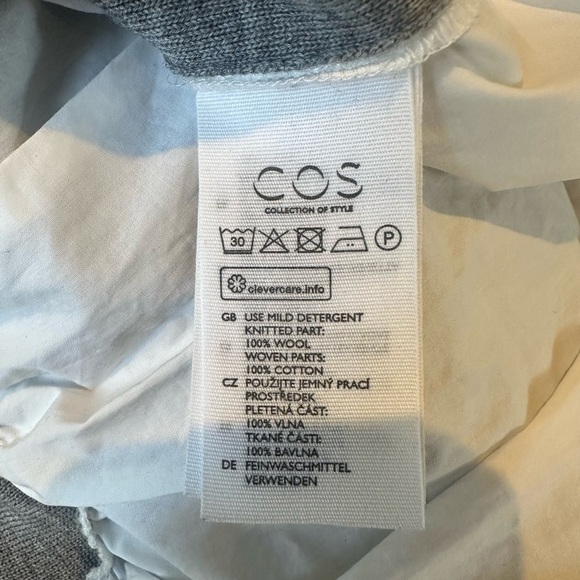 COS Gray Sweater with Layered Shirt Back - Picture 5 of 5